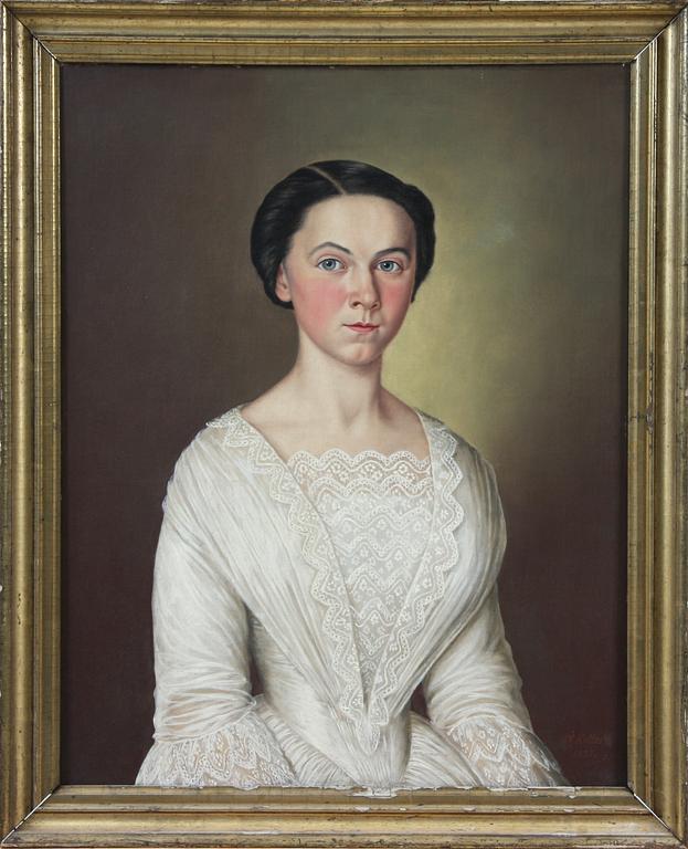 OKÄND KONSTNÄR, olja på duk, sign. "N. Koller" o dat. 1855.