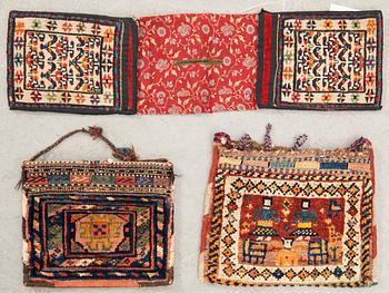 Chanteh/Bags 3 pcs   Afshar, Kashgai and Shasavan semi-antique/antique.