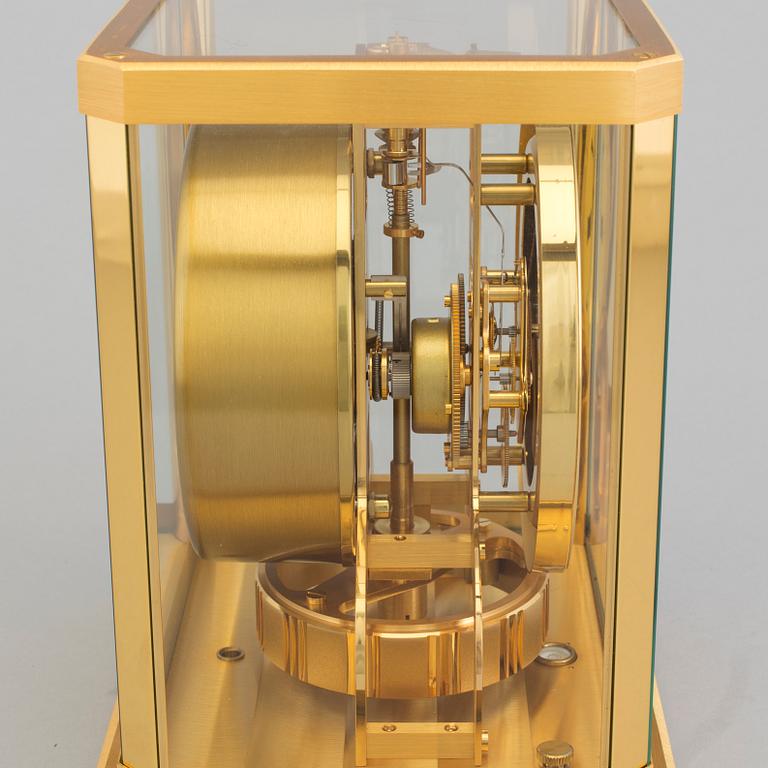 Jaeger Le Coultre Swiss Atmos Clock with round Roman Numeral, gold plated case, serial no 52642. Late 20th century.