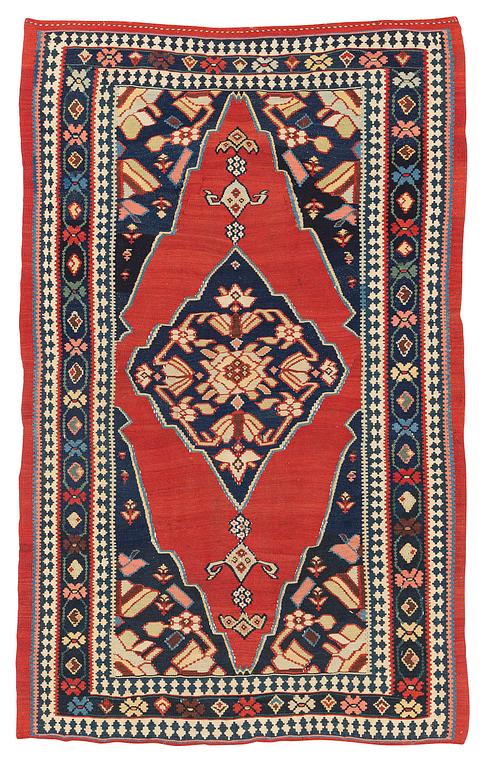 Antik Bidjar kilim, västra Persien (Iran), ca 230 x 142 cm.