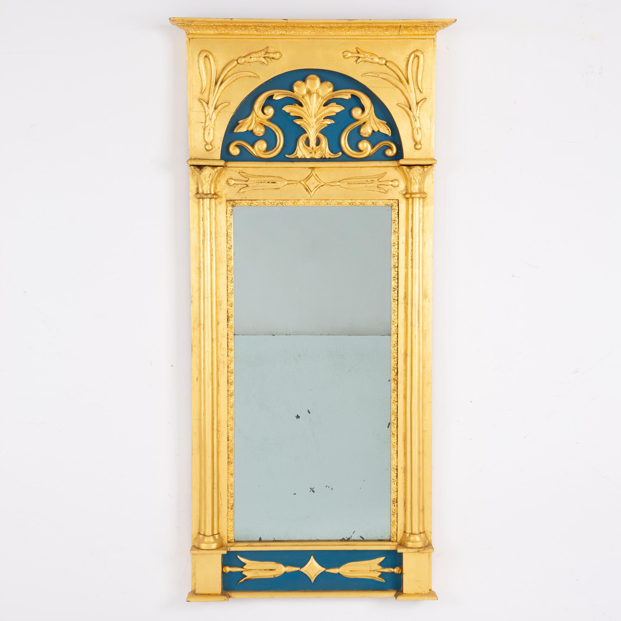 A late-Gustavian mirror, Sweden, early 19th century.