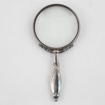 Georg Jensen, förstoringsglas, sterlingsilver, Köpenhamn, efter 1945.