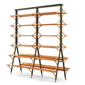 328. Bruno Mathsson, a pine shelf system / room divider, Firma Karl Mathsson, Värnamo, Sweden 1950-60's.