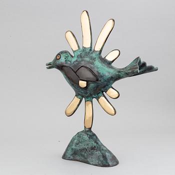 Beverloo Corneille, sculpture, green patinated and polished bronze, signed and numbered 66/100, dated 2005.