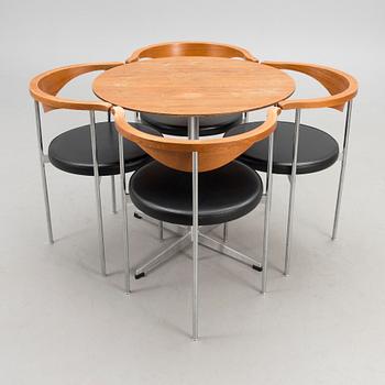 FREDRICK SIECK, table and chairs 1163 for Fritz Hansen, Denmark 1960s/1970s.