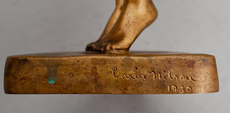 CARIN NILSON, skulptur, brons, signerad och daterad 1930.