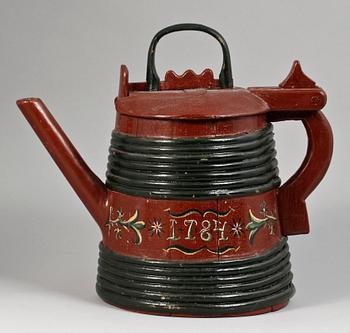 PIPSTÅNKA OCH KAGGE, trä, allmoge, Sverige 1800-tal.