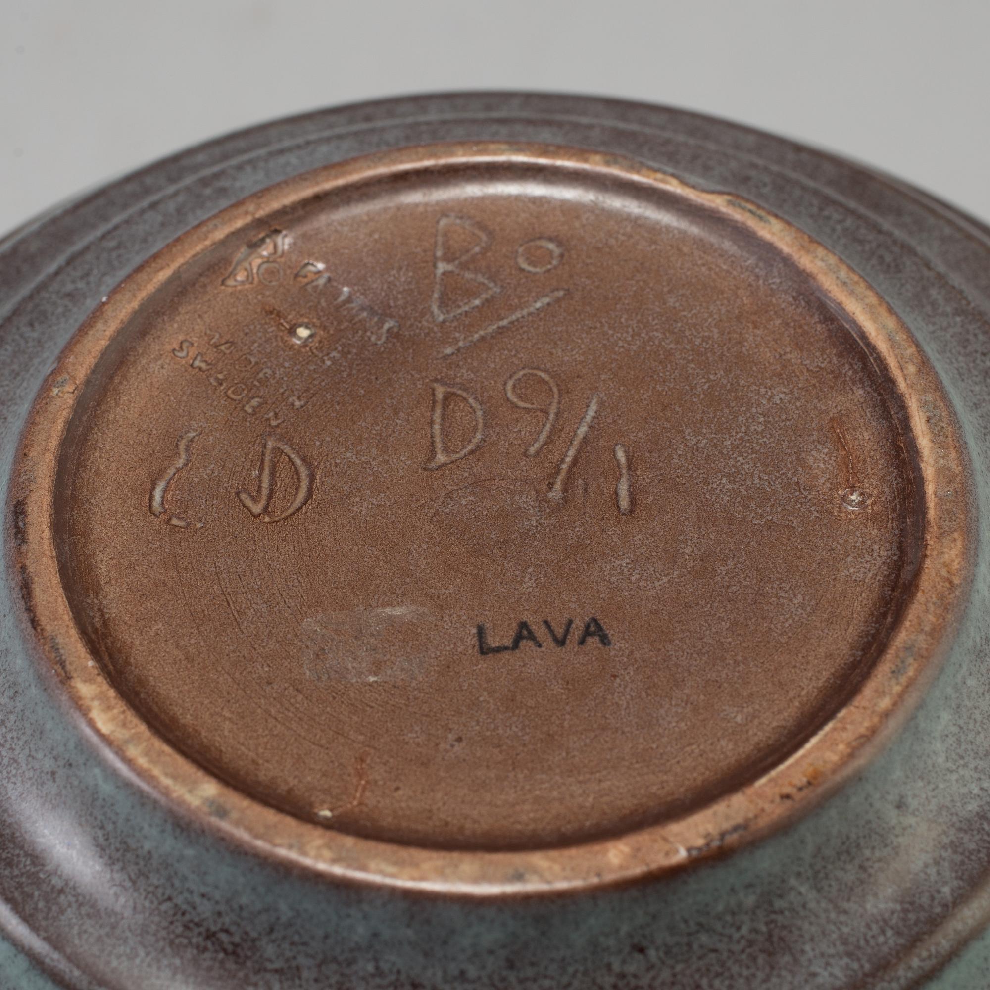 A vase designed by Ewald Dahlskog in 1930. Manufactured by Bo Fajans, Gävle.