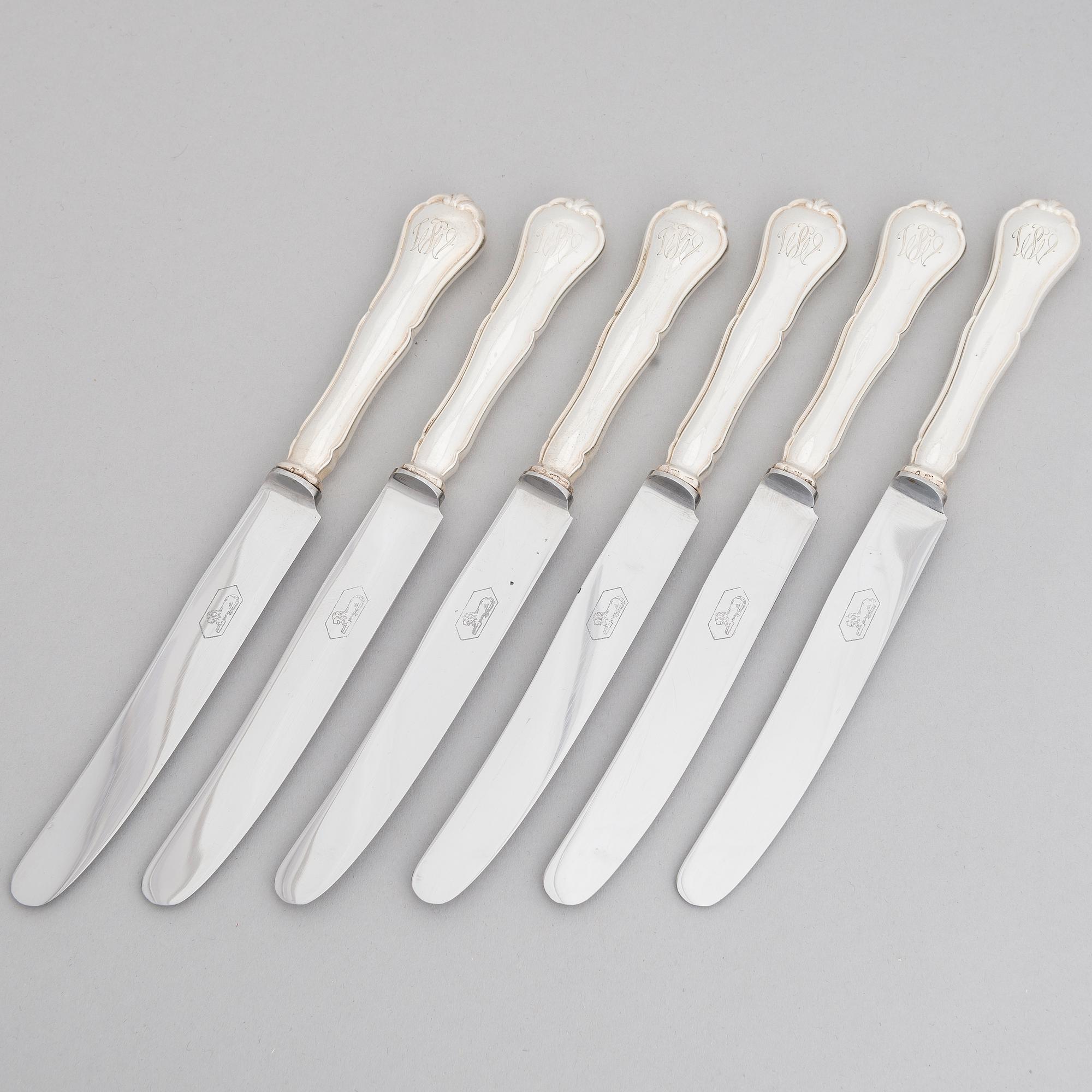 BESTICKUPPSÄTTNING, 50 delar, silver, "Chippendale", Kultakeskus, Tavastehus 1938-1977.