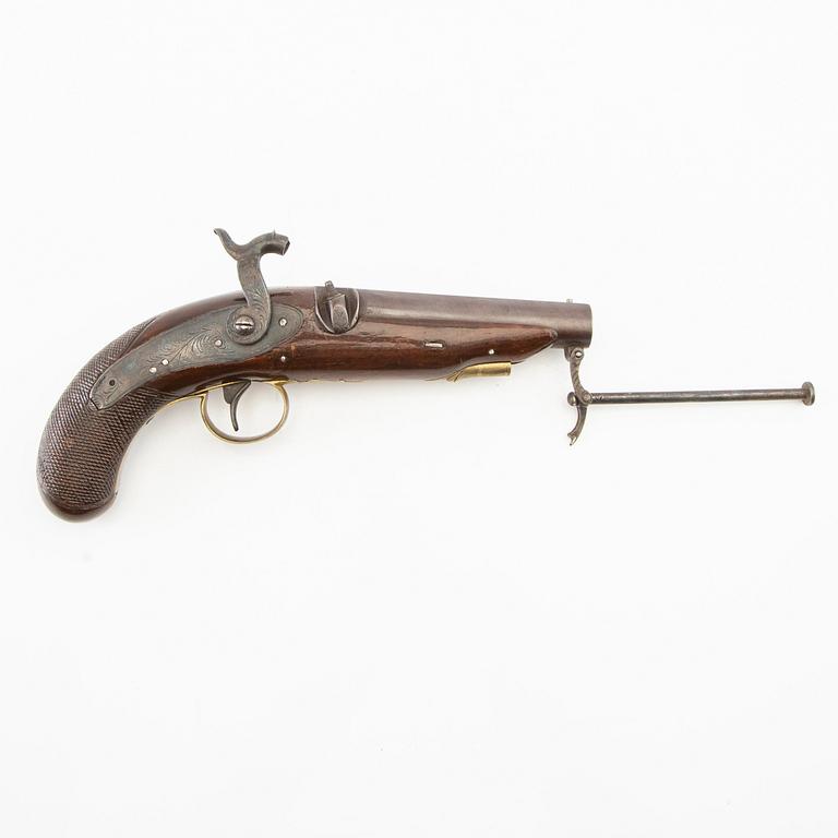 Percussion pistol, JJ Wolff Southampton, 19th century.