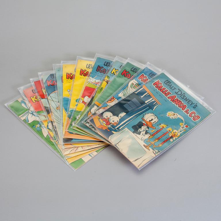 SERIETIDNINGAR, 12 stycken, KALLE ANKA & C:O, nr:1-12, 1951. FN-VF.