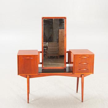 A 1950s mahogany vanity desk.