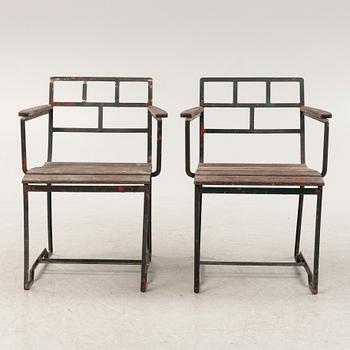 Carl Hörvik, a pair of garden chairs for 'Stadshotellet Båstad' or 'Lindgården', Stockholm, ca 1927-1929.