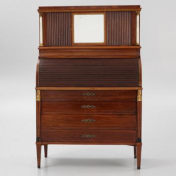 A late Gustavian mahogany secretaire, Stockholm, early 19th century,