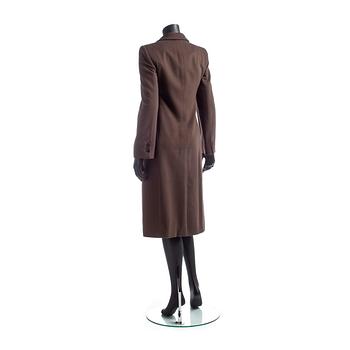 ARMANI COLLEZIONI, a taupe coloured wool coat.