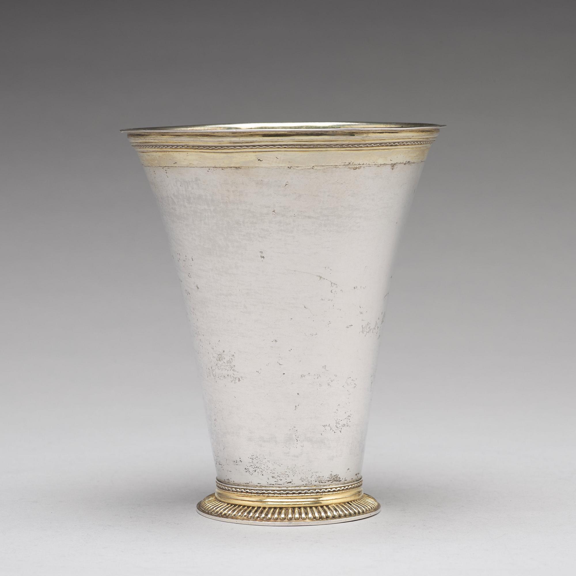 A Swedish 18th century parcel-gilt silver beaker, mark of Peter Gadd, Kristianstad 1776.