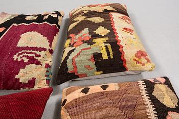 Six kelim pillows.