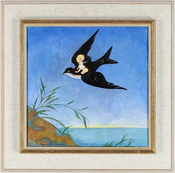 EINAR NERMAN, olja på pannå, signerad.