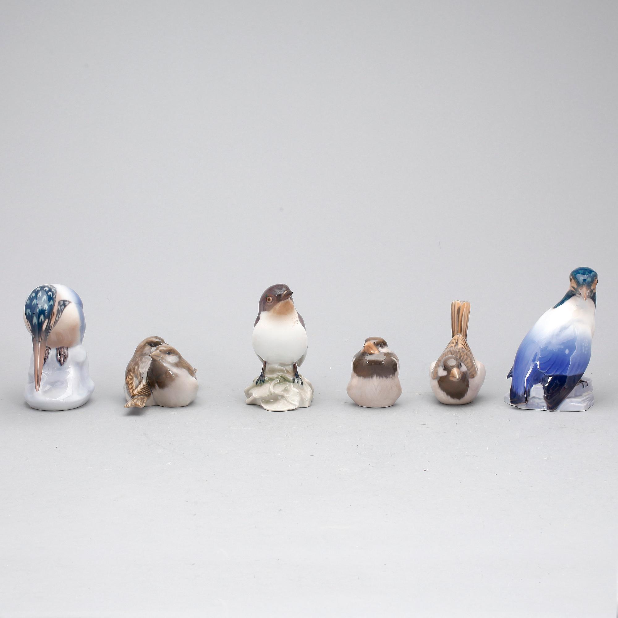 FIGURINER, 6st, porslin, Bing & Grondahl.