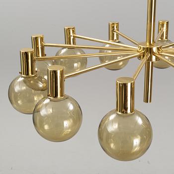 Hans-Agne Jakobsson, a brass and glass chandelier, Markaryd, Sweden.