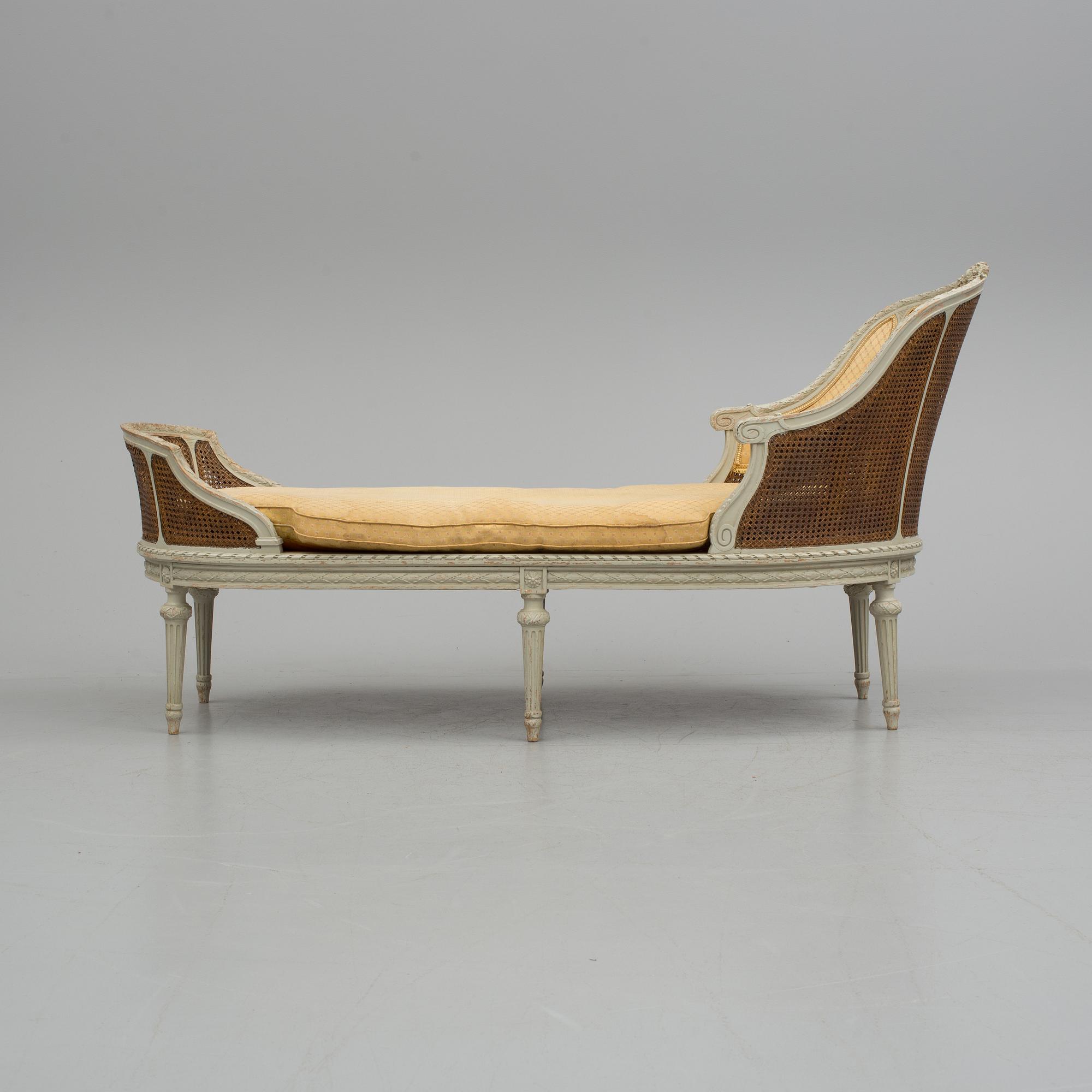 Chaise longue,  Louis XVI style, late 19 th century.