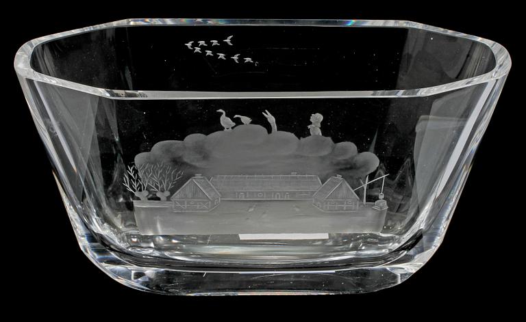 SKÅL, glas, Edward Hald, Orrefors, signerad, 1900-talets andra kvartal.