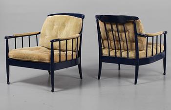 FÅTÖLJER, ett par, "Skrindan", Kerstin Hörlin Holmqvist, 1900-talets andra hälft.