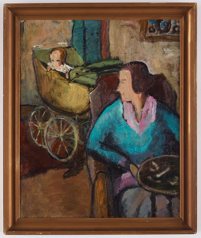 Agda Holst, Woman with Child in Carriage.