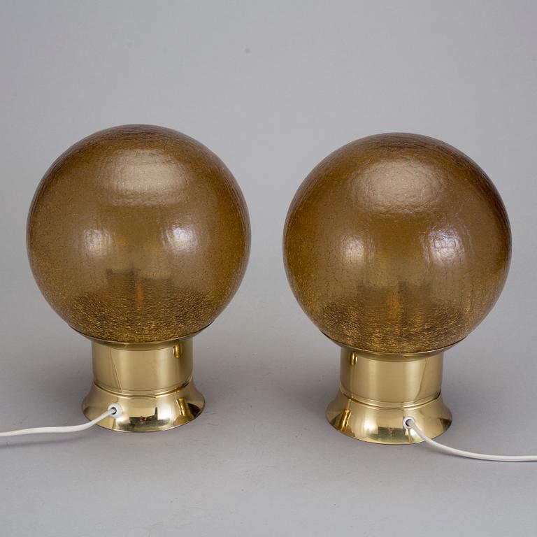 BORDSLAMPOR, ett par, Bergboms, 1970-tal.