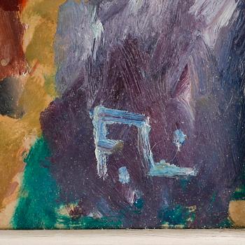 FRANS LARSSON, olja på pannå, monogramsignerad.