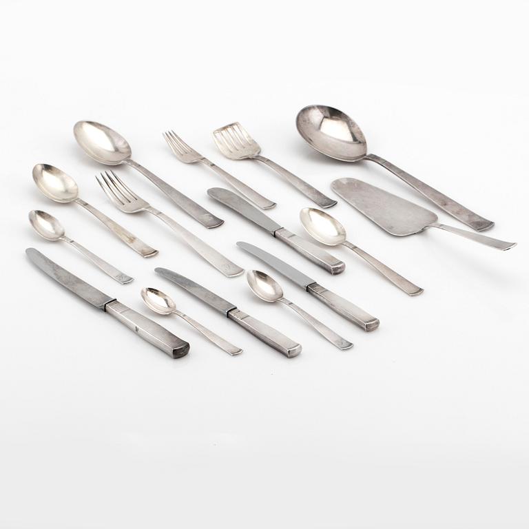 Jacob Ängman, cutlery service, silver, 224 pieces, "Rosenholm", GAB,