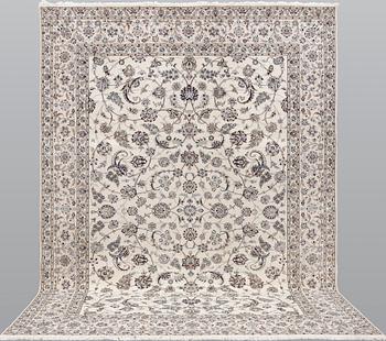 A part silk Nain carpet, so called 6LAA, ca 354 x 250 cm.