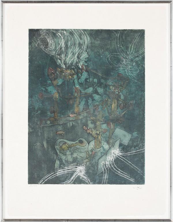 ROBERTO MATTA, färgetsningar, 2 st, signerade och numrerade 34/100.
