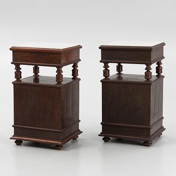 A pair of bedside tables, late 19th century.