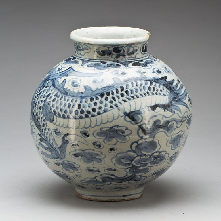 URNA, porslin, Korea, Shoson, 1800-tal.