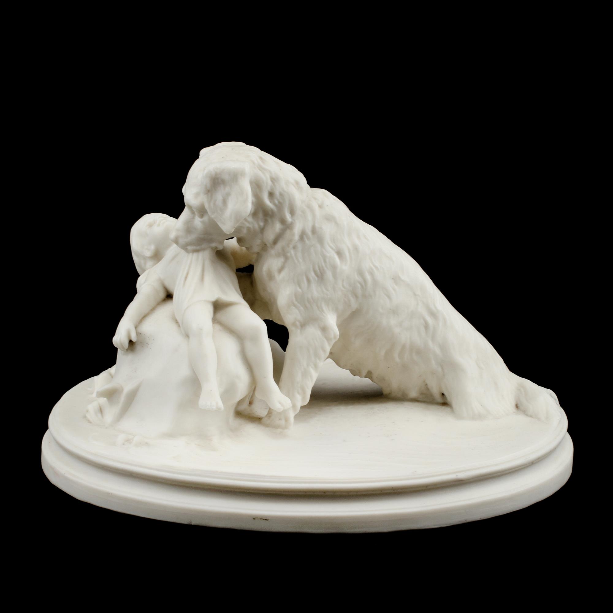 FIGURIN, "Lifräddaren", parian, omkring 1900.