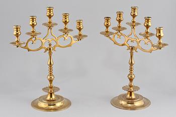 KANDELABRAR, ett par, jugendstil, 1900-tal.