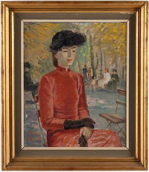 GRETA GERELL, Oil on panel, signed and dated Paris -46.