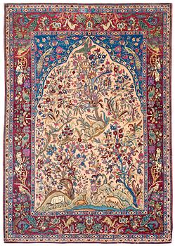 742. SEMIANTIK ISFAHAN FIGURAL. 198 x 137,5 cm.