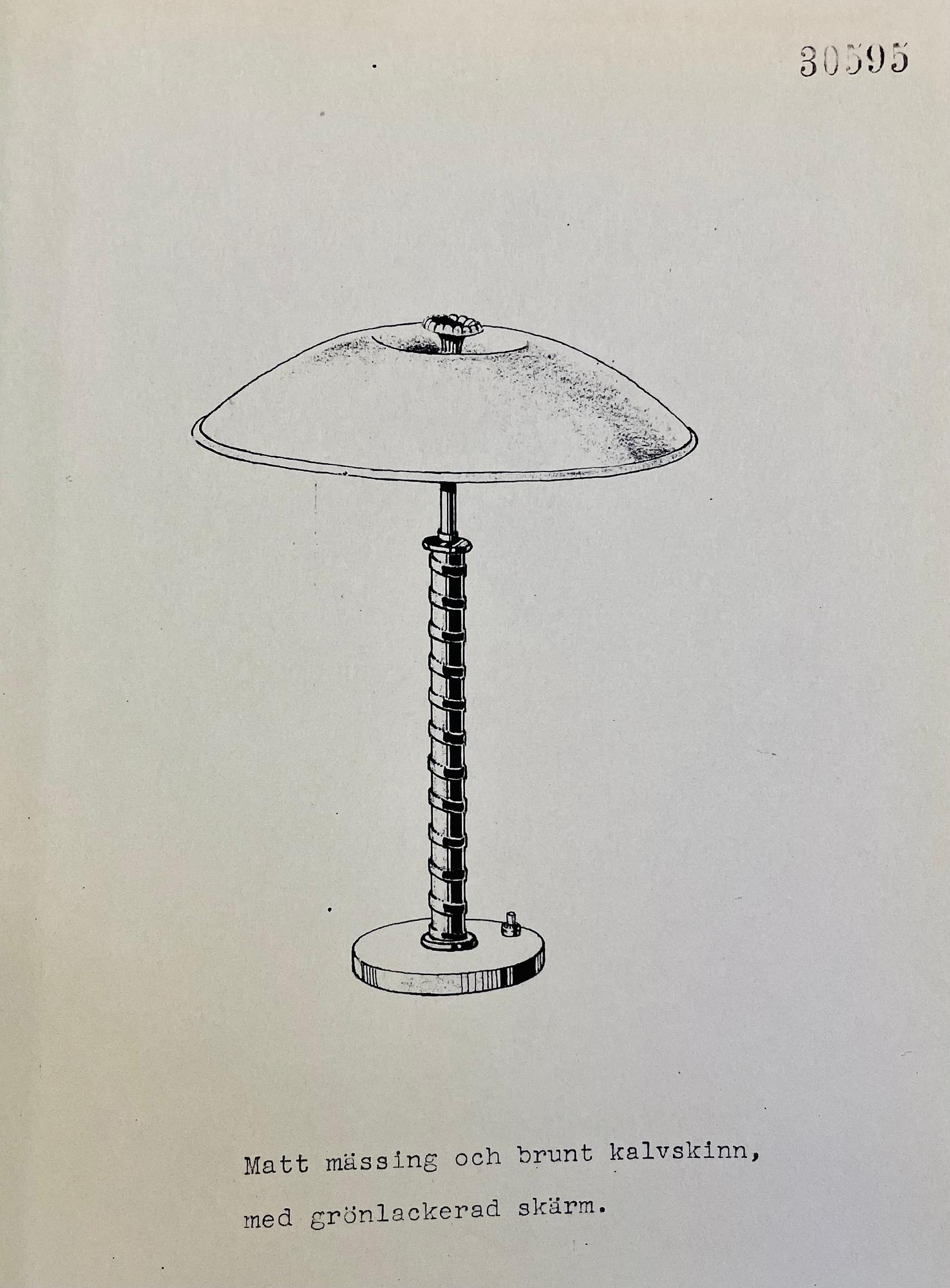 Bertil Brisborg, a table lamp model "30595", Nordiska Kompaniet, 1940s.