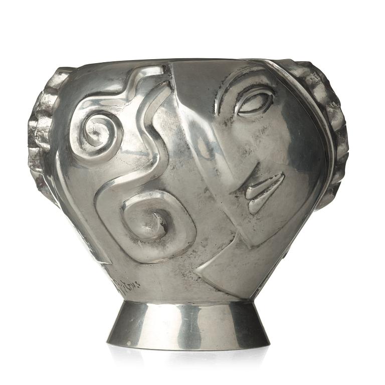 Anna Petrus, a pewter vase 'The Profile vase', Svenskt Tenn, Stockholm 1960.