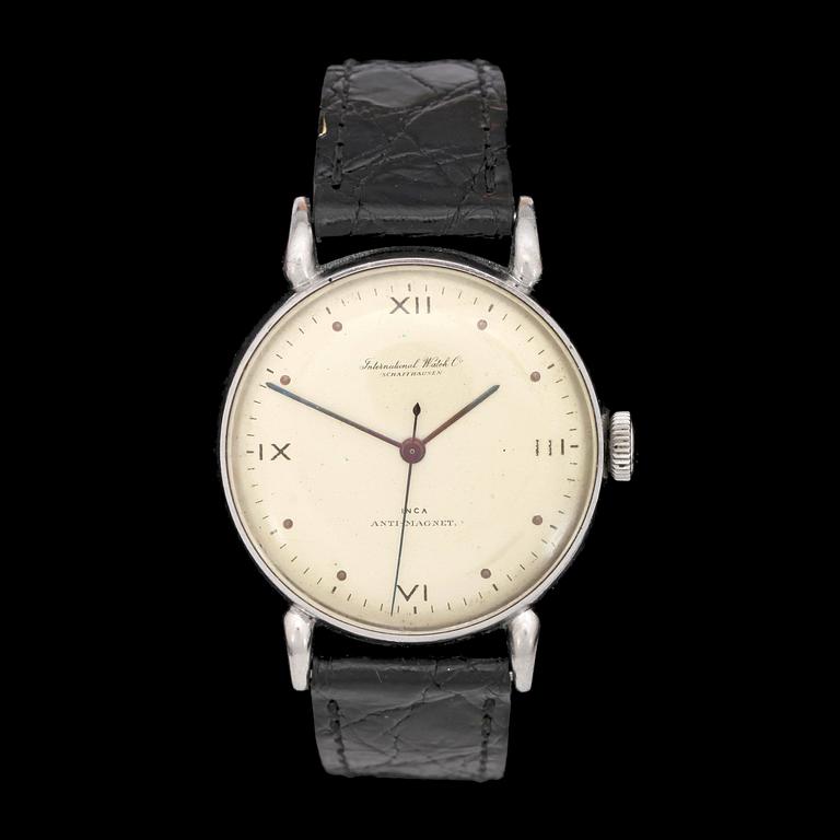 IWC, International Watch Company, Schaffhausen, Inca, herr, stål, Anti-magnet, 1950-tal.