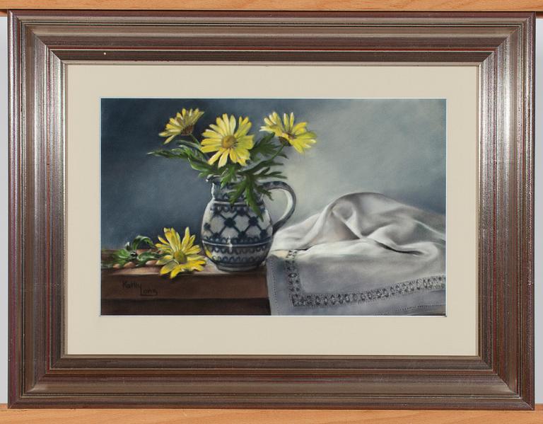 KATHY LONG, pastell, signerad.