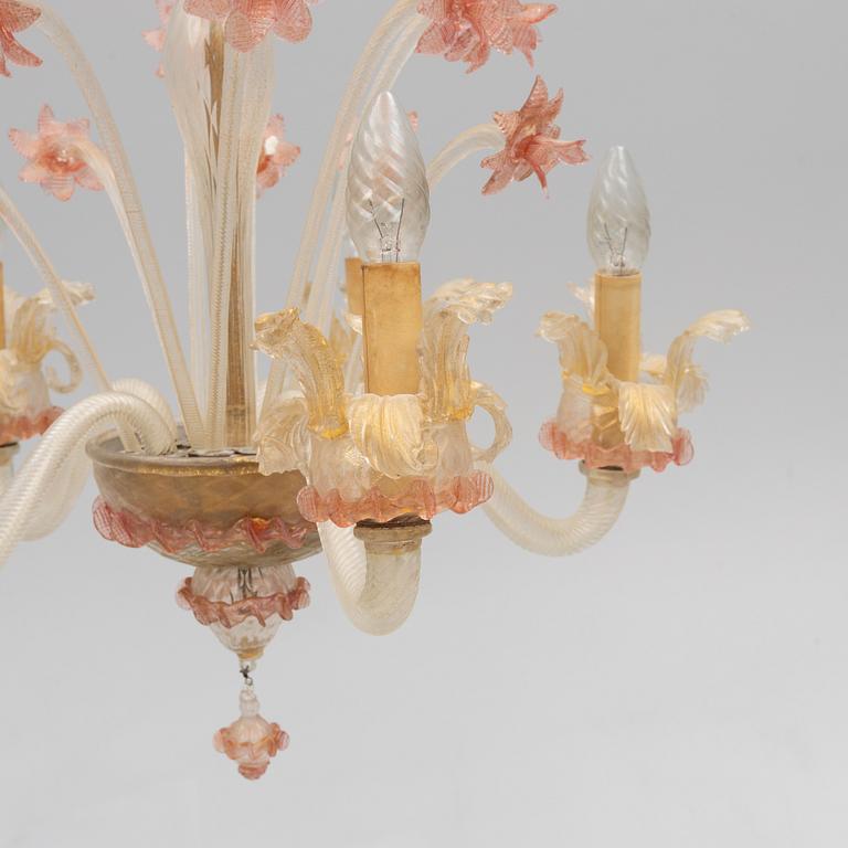 A Venetian style chandelier, mid 20th Century.