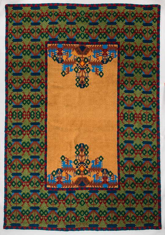 A Finnish  rya rug, dated 1935. Circa 320 x 220 cm.