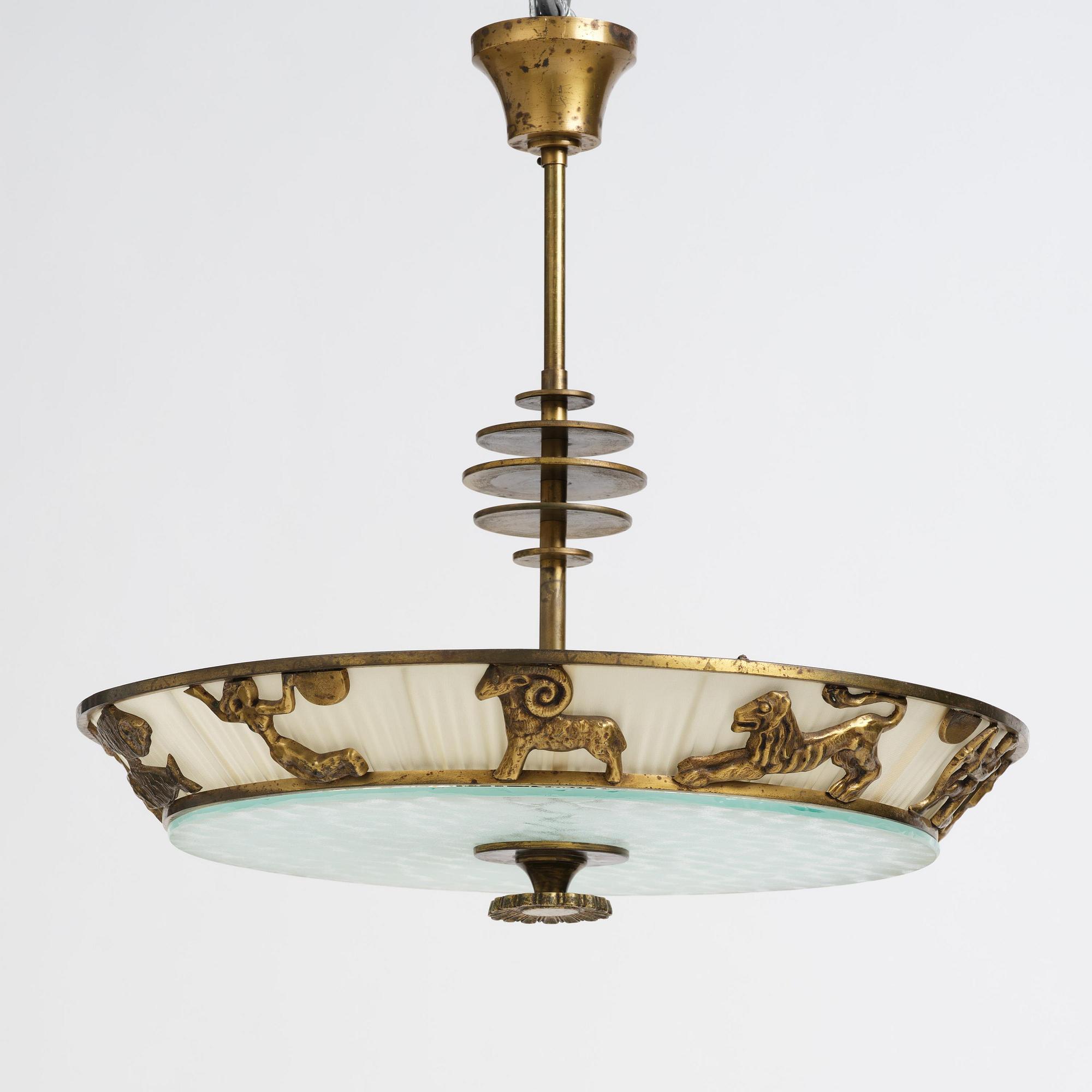 Bröderna Malmströms Metallvarufabrik, a ceiling lamp model "1566", Malmö, 1940s.