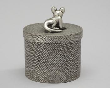 An Estrid Ericson pewter box with cover by Svenskt Tenn.