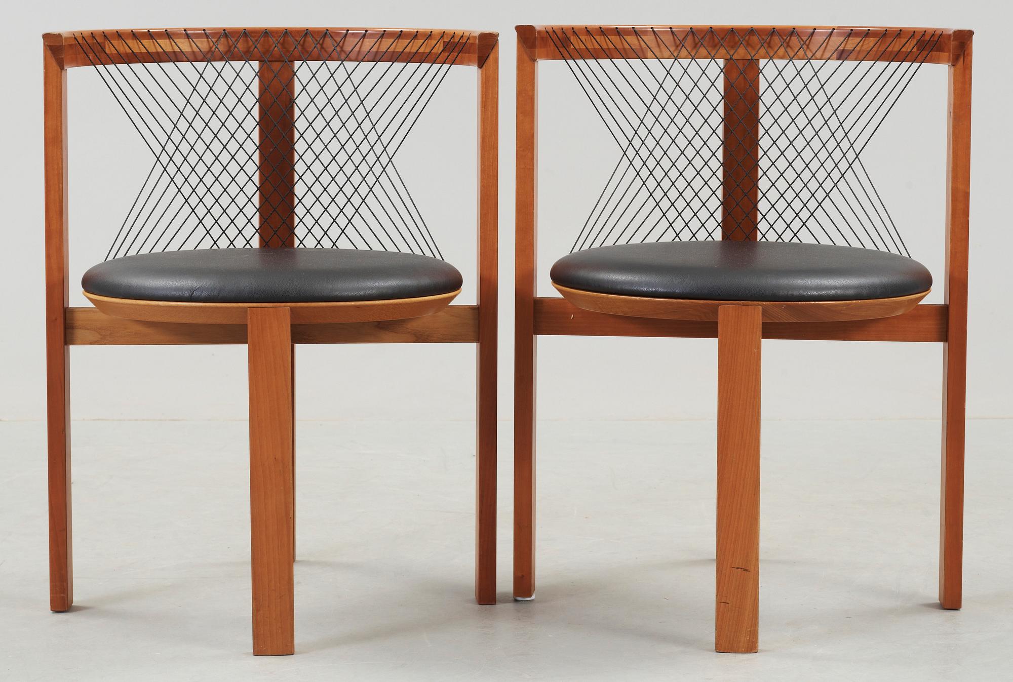 STOLAR, ett par, "String chair", Niels Jörgen Haugesen, Tranekär, Danmark, 1900-talets andra hälft.