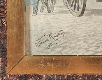 KARL HANSEN REISTRUP, akvarell, sign samt dat 1905.
