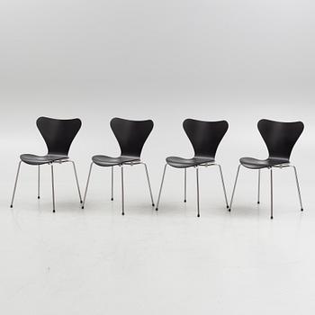 Arne Jacobsen, chairs 4 pcs, "The Seven", Fritz Hansen, Denmark, 2013.